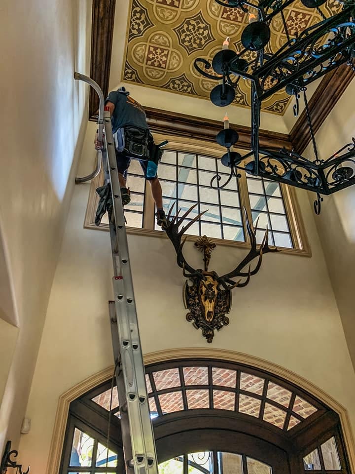 How to clean really high windows that are difficult to reach